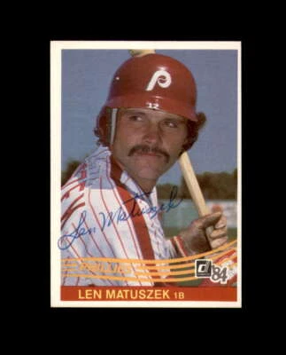 Len Matuszek Signed 1984 Donruss Philadelphia Phillies Autographed - Image 1 of 2