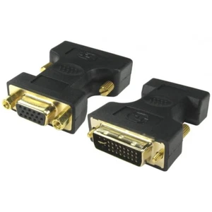 VGA Female to DVI -A Male Adaptor Black Gold connectors Digital Video Coupler - Picture 1 of 1