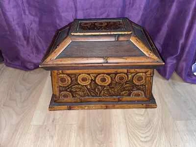 Late 19th C Chinese Bamboo Decorative Trunk - Image 1 of 4