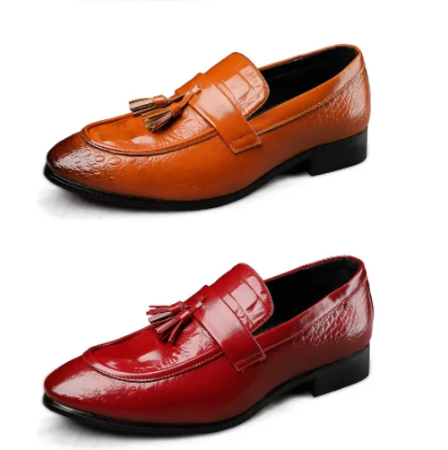 Mens Patent Leather Tassel Casual Slip-on Loafers Comfort Flats Oxfords Clubwear - Image 1 of 4