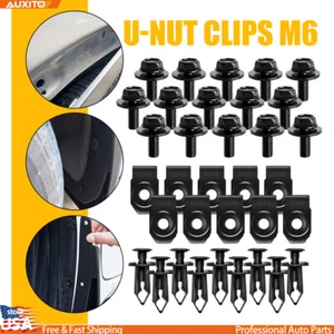 Truck Body Bolts U-nut Clips Clips M6-1.0 Bolts thread long M6-1.0x20mm 10mm hex - Picture 1 of 18