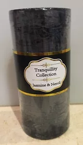 2X SCENTED JASMINE & NEROLI BLACK PILLAR CANDLES ELEGANT TRANQUILITY COLLECTION - Bild 1 von 6
