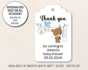 30 etiquetas de regalo personalizadas de baby shower, gracias por venir etiqueta oso de peluche 103 - Imagen 1 de 3