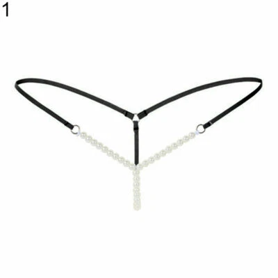Sexy Women Crotchles Pearl Thong G-string Panties Lingerie Underwear T-back USA - Image 1 of 4