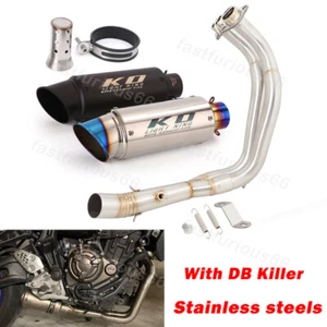 For Yamaha YZF R7 MT-07 2022-2024 Exhaust System Header Link Pipe 51mm Mufflers - Picture 1 of 13