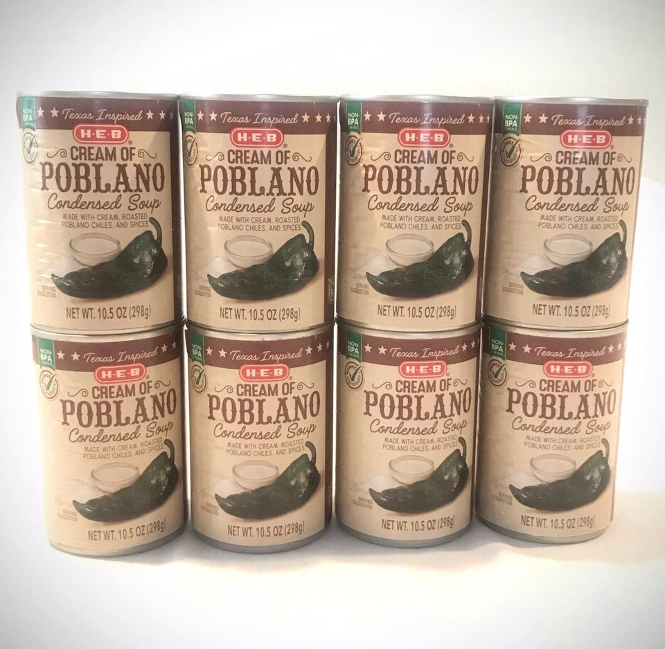 ¡NUEVO! HEB Crema de Sopas Condensadas Poblanas 10.5OZ Sabroso Ahumado 8 Latas H-E-B Foto 1 de 1