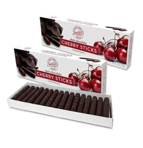 Sweet Candy Dark Chocolate Candy Sticks Cherry 2 Pack- Dark Chocolate Cherry - Picture 1 of 2