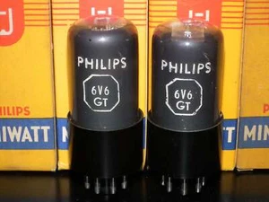Platinum Matched Pair 6V6GT Philips Mazda 1959 Great Sounding 6V6 - Picture 1 of 11