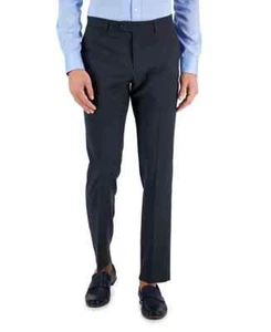 $190 Tommy Hilfiger Hombre Traje Carbón Sólido Lana Vestido Pantalones 36 x 32 yap2225 - Imagen 1 de 3
