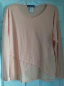 Signature Weekend Asymmetrical Criss Cross Sweater M Peach Coral Lightweight - Picture 1 of 4