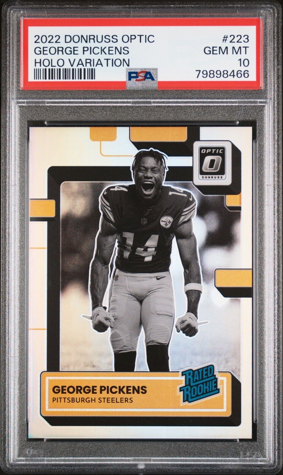 2022 Donruss Optic George Pickens 223 Holo Variation Rated Rookie PSA 10 PIT