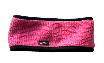 LAUREN RALPH LAUREN PINK BLACK WAFFLE WOOL KNIT EAR HEAD BAND WARMER WOMEN'S OS Foto 1 de 3