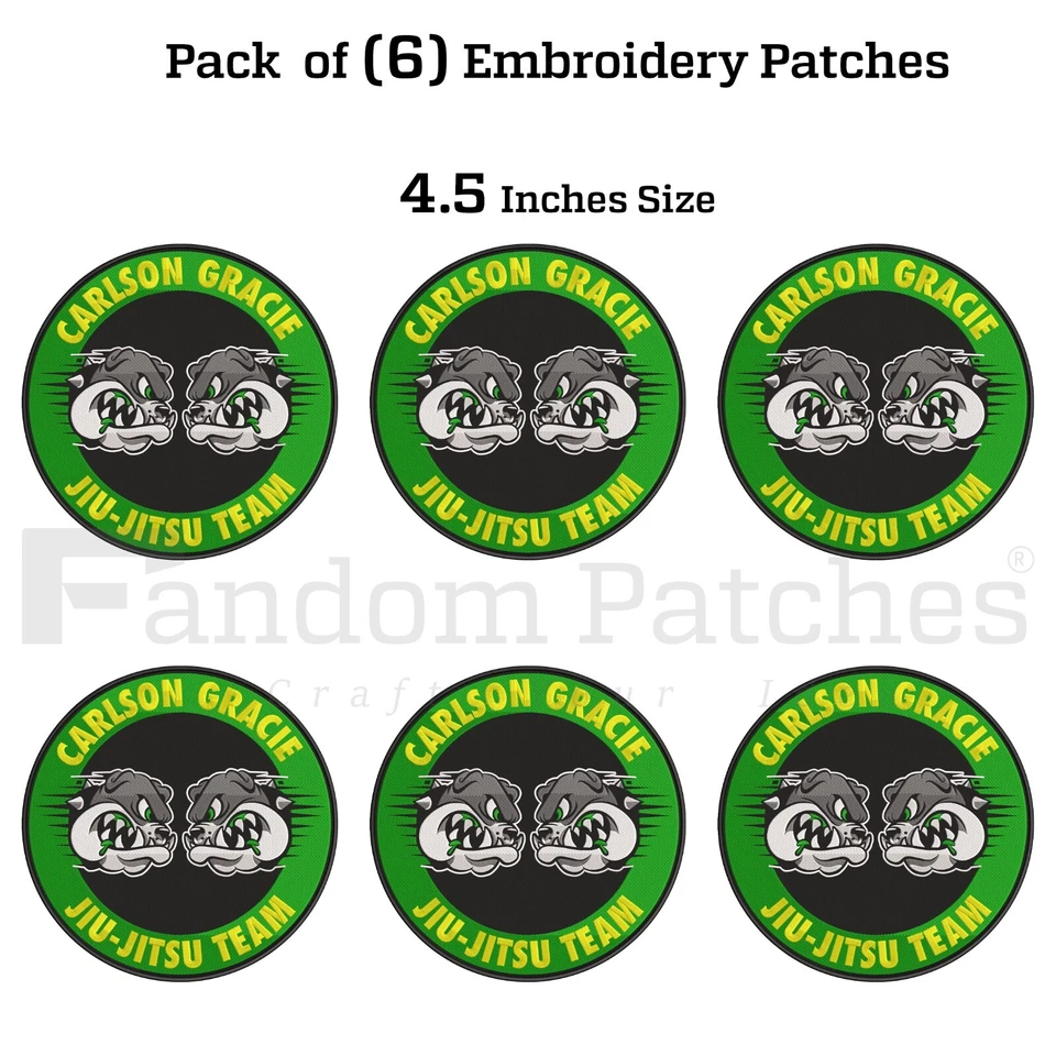 Carlson Gracie BJJ Patches Jiujitsu Embroidery Gi Patches Gracie Kimono Patches - Image 1 of 4