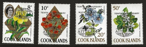 Aitutaki Scott #73-76, Singles 1973 Complete Set FVF MNH Cover
