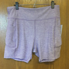 Nine West Active Women's Plus Size 1X Biker Shorts NWT Purple Stretchy Pockets