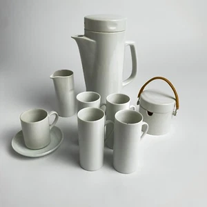 Crema azucarera tetera blanca vintage Schmid LaGardo Tackett Forma 11 piezas - Imagen 1 de 21