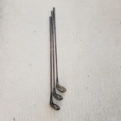 Juego de palos de golf vintage Wilson Sweepstakes madera y driver 425 B caqui 1 2 3 Foto 1 de 4