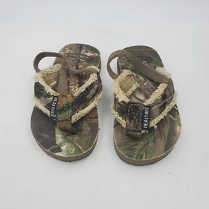 Kids 7 Team Realtree Flip Flops Camo Canvas Sandals Backstrap Med Camouflage - Picture 1 of 18
