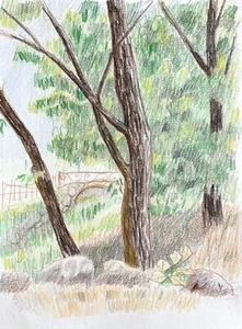Alain CROUSSE - ACWATERCOLORS - Originalzeichnung, Campagne de Provence, Roquefort - Bild 1 von 3