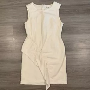 Reiss Mini Dress Womens Size 6 Ivory Cotton Silk Blend Sleeveless Lined - Picture 1 of 11