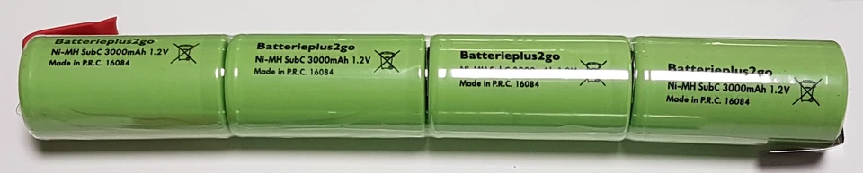 4er Akku Säule Sub-C 3000 mAh | 4,8 V  NiMh mit Z Lötfahne   - Bild 1 von 1