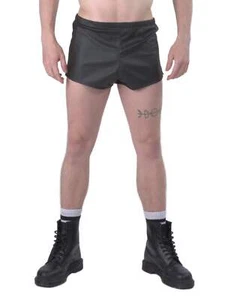 Honour Male Leatherette Men's Shorts in Classic Black - Picture 1 of 15