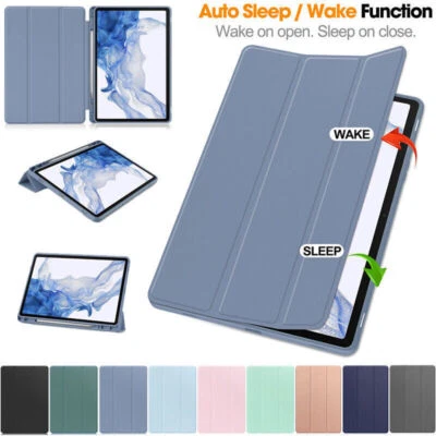 Leather Flip Smart Case Cover w/ Pen Holder For Samsung Galaxy Tab S9 Plus Ultra - Image 1 of 4