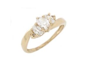 10k or 14k Yellow Gold White CZ Pretty Ladies Wedding Anniversary Band Ring
