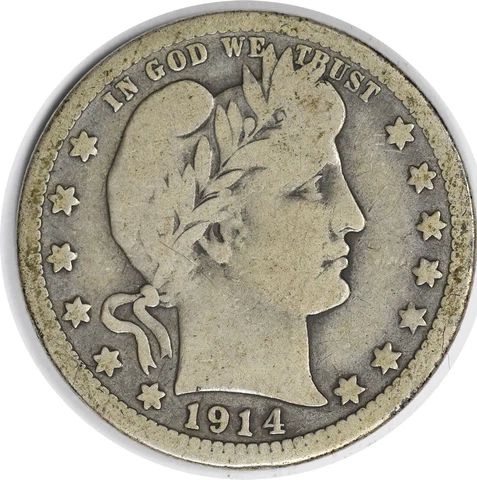 1914-S Barber Silver Quarter VG Uncertified #147 Cover