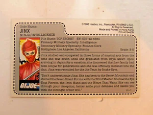 Vintage GI Joe Cobra 1986 Mail Away JINX Original RED BACK File Card UNCUT - Picture 1 of 6