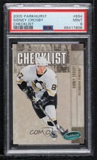 2005-06 Parkhurst Team Checklist Sidney Crosby #694 PSA 9 MINT Rookie RC