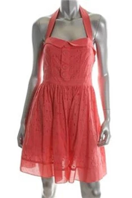 Vestido de día informal Miss Sixty Coral línea A ojales talla 6 nuevo con etiquetas $128 Foto 1 de 2