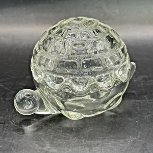 Vintage Anchor Hocking Pressed Glass Turtle Trinket Box Old 3.25" x 4.75" - Picture 1 of 11
