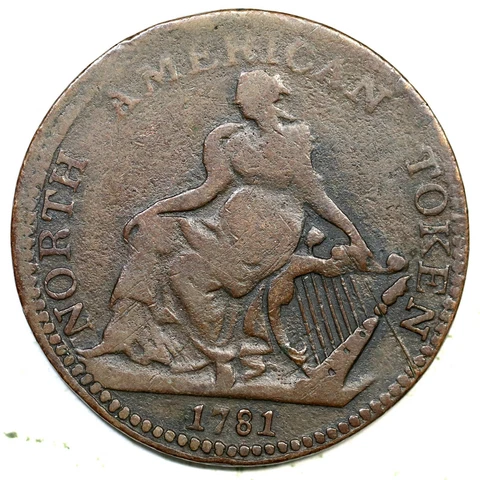 1781 North American Token Colonial Copper Coin Cover