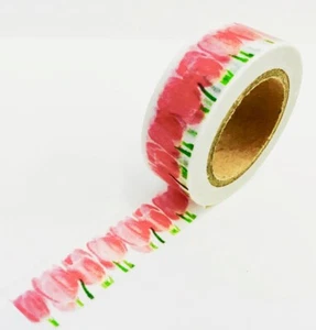 Tulips Flowers Washi Tape Papercraft Planner Supply journal garden flower - Picture 1 of 1