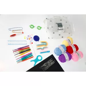 Crochet Hook Kit Multifunctional Crochet Set with Wool Ball Ruler Scissors teraf - Picture 1 of 11