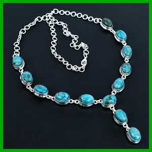 Friendship Day Sale Tibetischer Türkis Stein Sterlingsilber Boho Kette Halskette - Bild 1 von 6