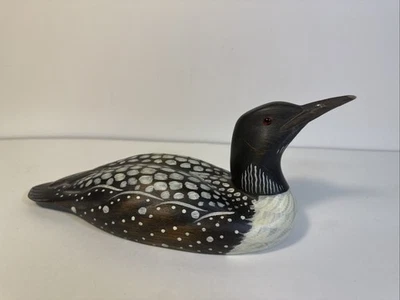 Bonito pato loon común de madera pintado a mano por Big Sky Carvers ~ ¡Firmado! Foto 1 de 4