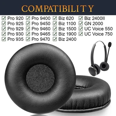 On Ear Pads Cushions for Jabra Pro 9400/9450/9460/9465/9470/920/925/929/930/935 - Image 1 of 4
