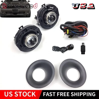 Fit 2016-2022 Dodge Challenger Lamps+Wiring+Switch Kit Clear Lens PAIR Fog Light - Image 1 of 4