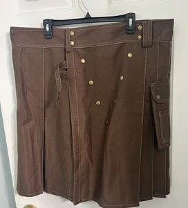 Kilt Schokobraun Fashion Utility Kilt Herren 34 - Bild 1 von 4