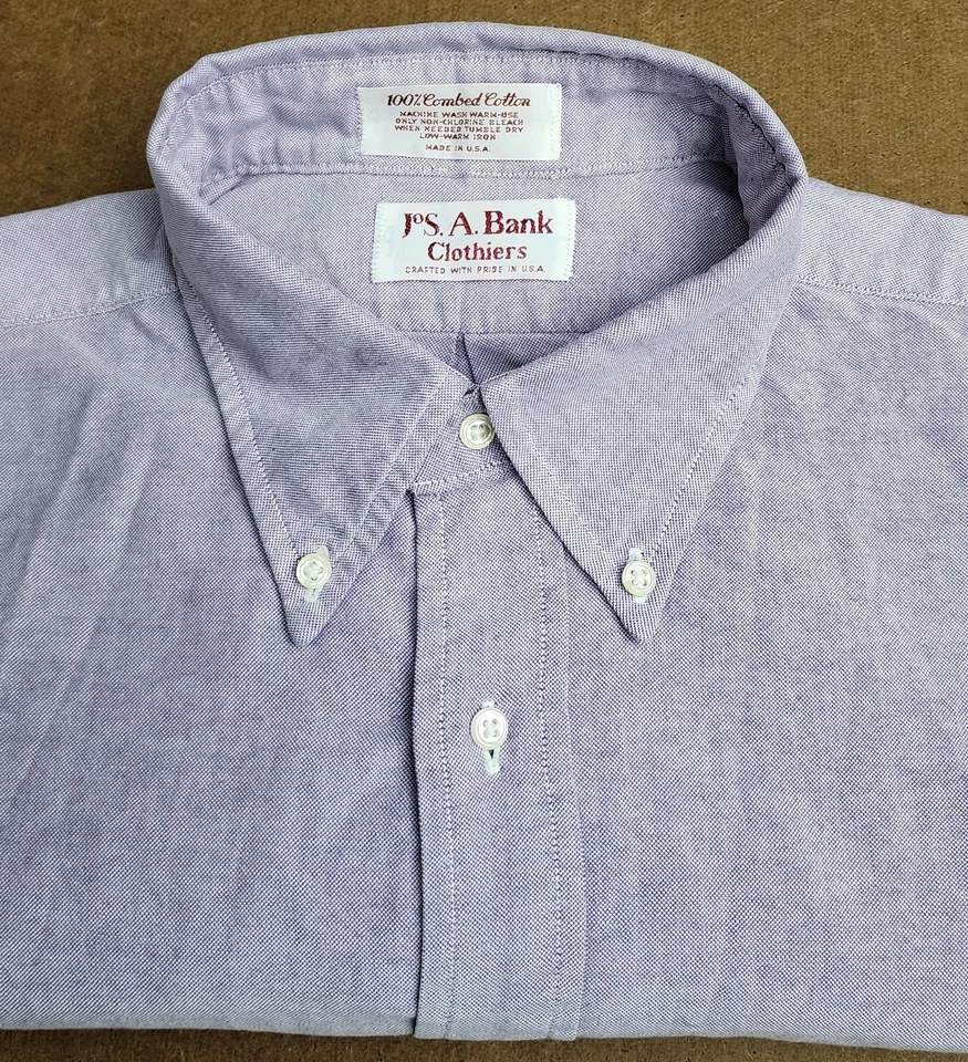 Vtg Jos A Bank Men's Lavander Purple Oxford Button Down OCBD Shirt 17 USA Ivy. - Image 1 of 4