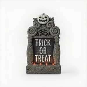 2 X Halloween Trick or Treat Light-Up Tombstone Decor 20” x 11” LED - Picture 1 of 4