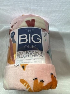 The Big One Oversized Plush Throw Blanket Cozy Fall Cats 5'x6' or 60"x72" Orange - Picture 1 of 4
