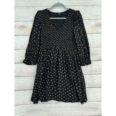 Mini Vestido Madewell Lucie Cuello en V Calado Lunares Para Mujer Talla XS Negro Foto 1 de 4
