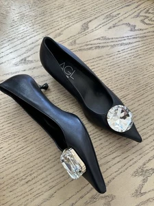 AGL Large Mismatch Crystal Accent, Echtleder Kitten Heels Pumps, Gr. US5,5, neu - Bild 1 von 14