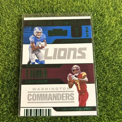 Jameson Williams RC Jahan Dotson EMERALD 2022 Contenders RN-WD Round Numbers F46 - Image 1 of 2