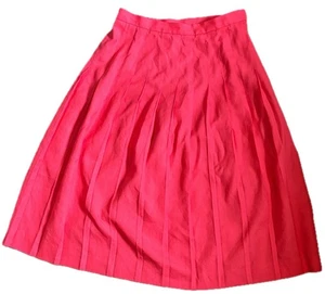 Vintage Talbots Petites orange Faltenrock Gr. 12 P Viskose Leinen Sekretär Streber - Bild 1 von 6