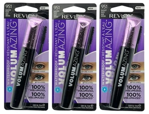 3 Pack Revlon Volumazing Waterproof Mascara Oversized Brush 951 Blackest Black - Picture 1 of 4