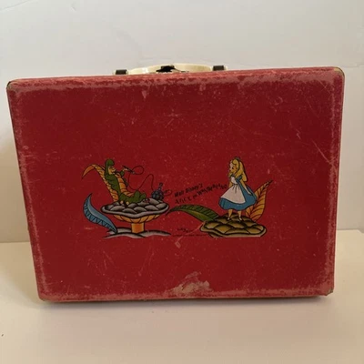 Estuche de almuerzo/maleta/muñeca vintage Walt Disney Alicia en el país de las maravillas de Neevel Foto 1 de 4
